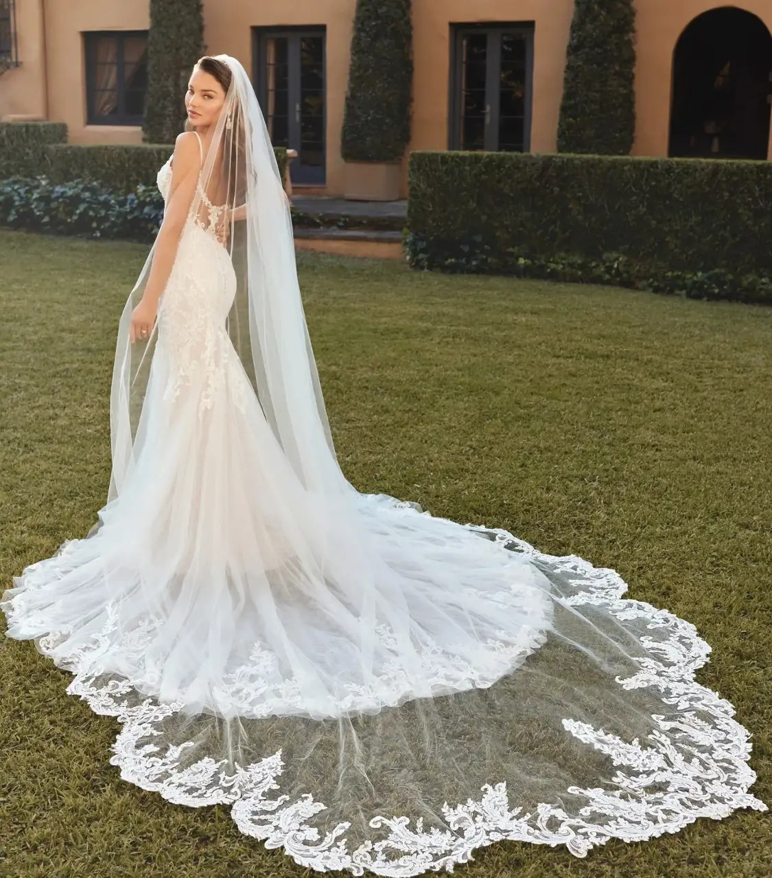 A girl wearing a bridal gown. mobile