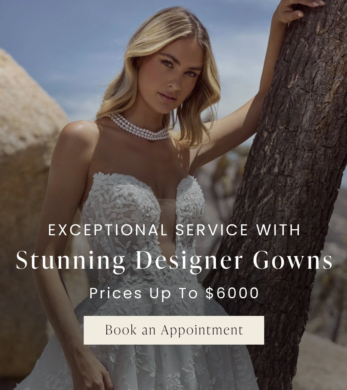 Models wearing Calla Blanche bridal dresses, mobile banner